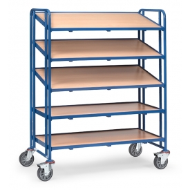 Eurobakkenwagen 5 etageframes met hout, rand 13 mm hoog