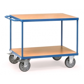 Zware tafelwagen 1000x700mm, tot 600 kg, met 2 etages van hout