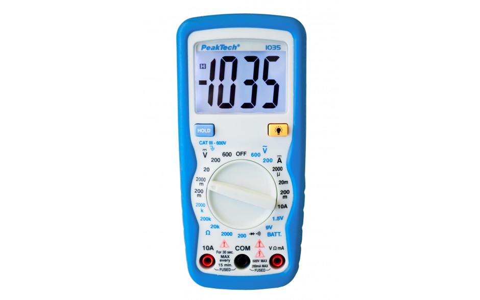 P 1035 | Peaktech Digitale Multimeter 600V AC/DC ~ 10A DC, 2.000 Counts