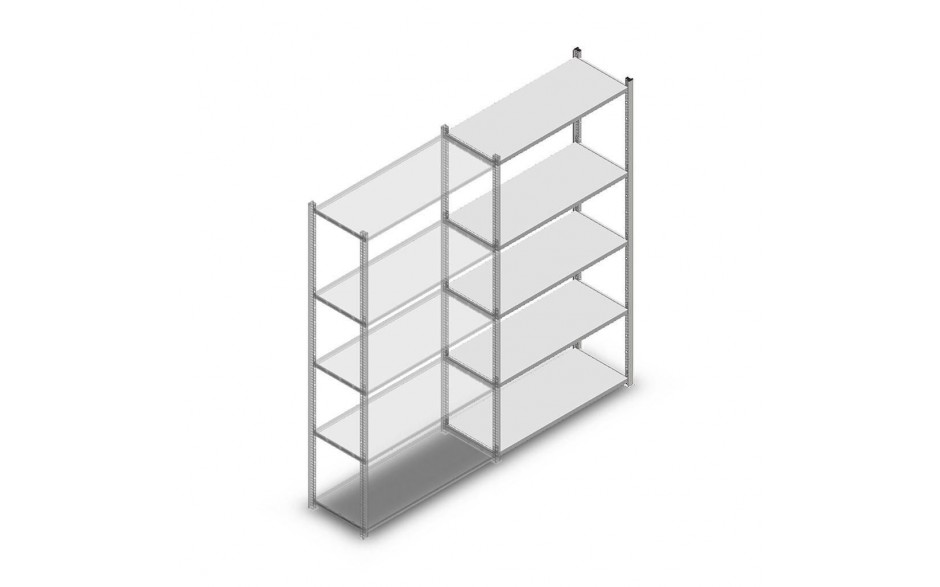 Legbordstelling Medium Duty 2000x1000x400mm (HxBxD) 5 niveaus verzinkt aanbouwsectie