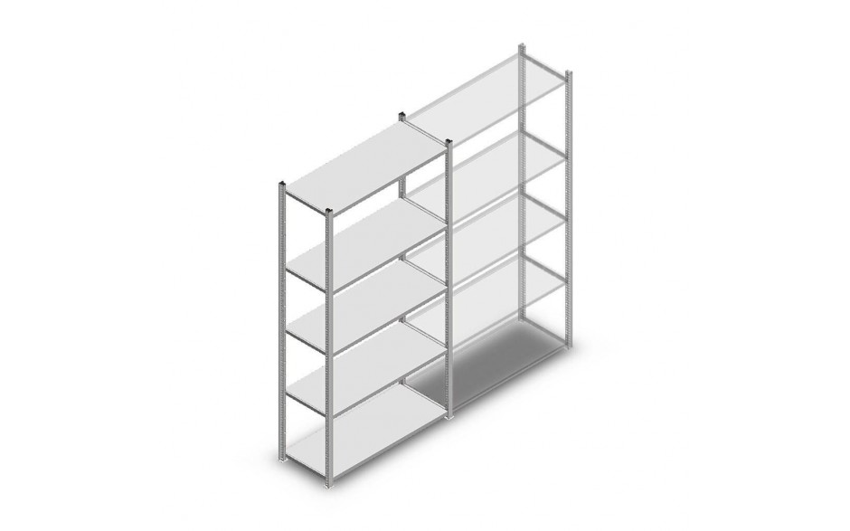 Legbordstelling Medium Duty 2000x1000x400 mm (hxbxd) 5 niveaus verzinkt beginsectie