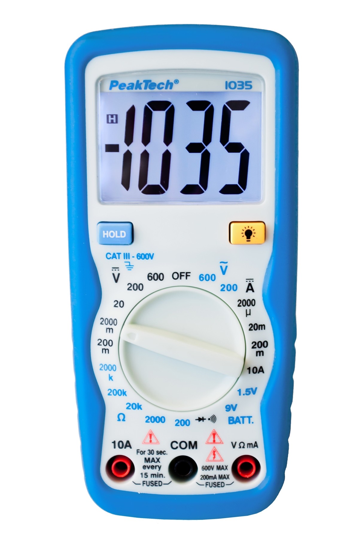 P 1035 | Peaktech Digitale Multimeter 600V AC/DC ~ 10A DC, 2.000 Counts