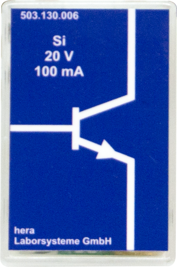 Steekbouwsteen: Transistor NPN 20V, 100mA, basis links