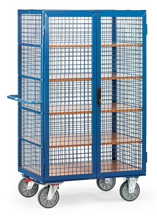 Kastwagen met draadgaas, 1000x600mm dubbele vleugeldeur met spanjoletsluiting
