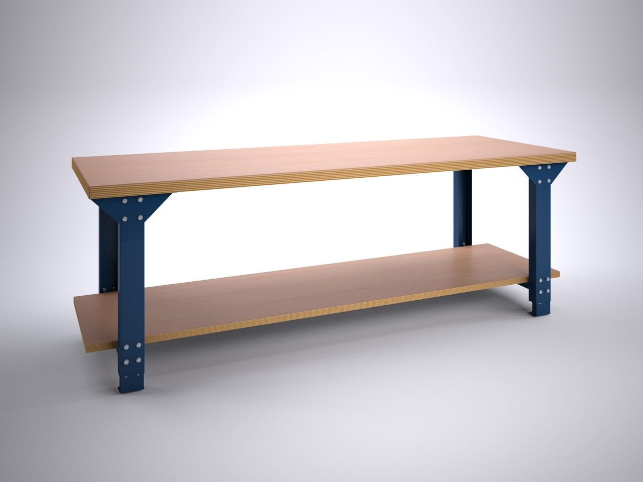 Werktafel BL250LB met liggers + bodemlegbord, verstelbaar