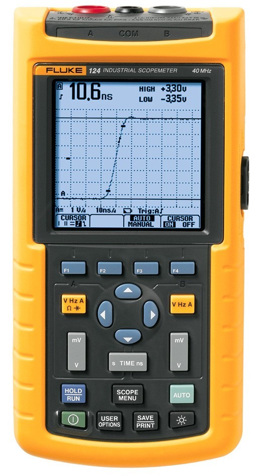 Fluke 124S Digitale Oscilloscoop, 40 MHz, 2-kanaals