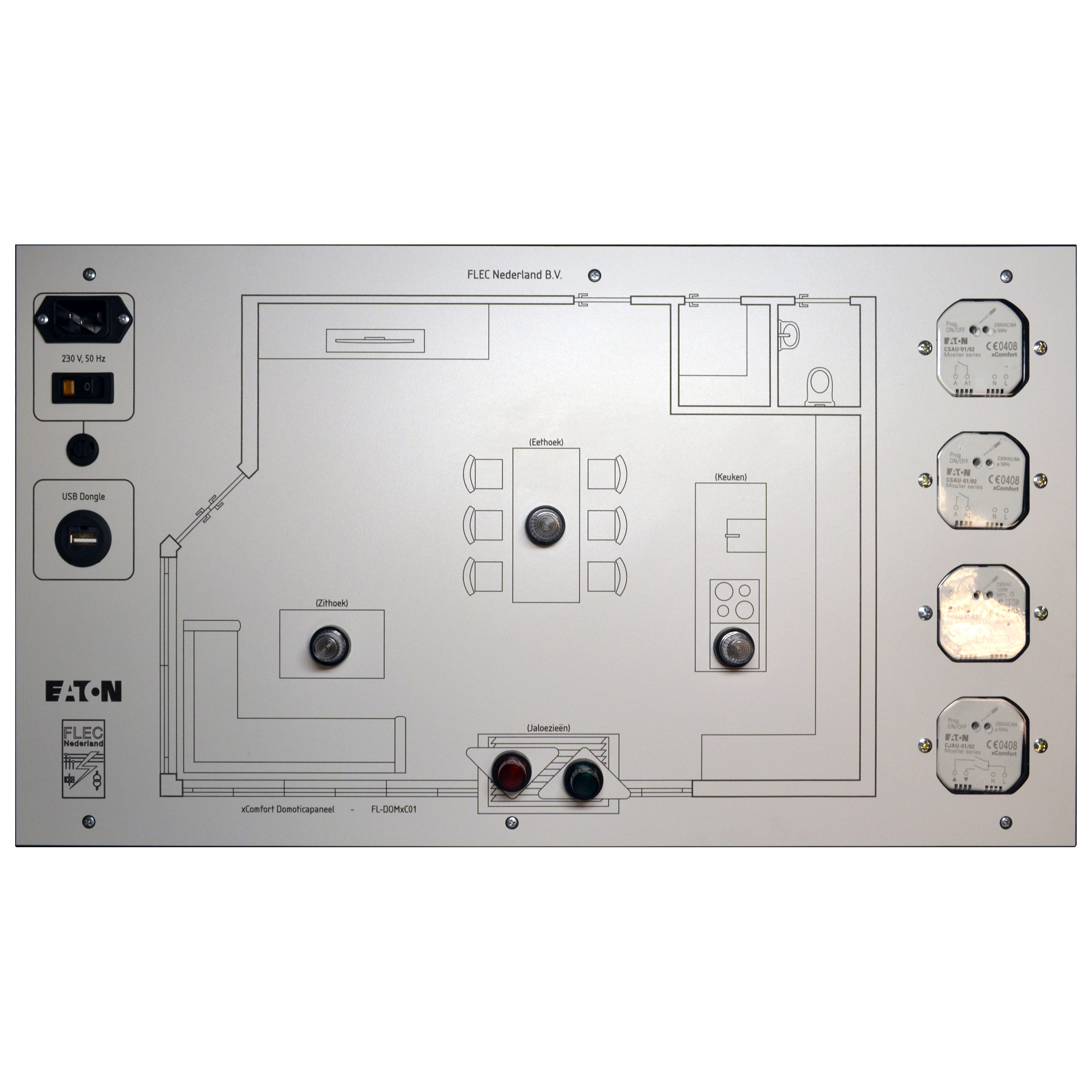 xComfort Domotica paneel Eaton DIN A4, incl. lesmateriaal en ingebouwde dongle