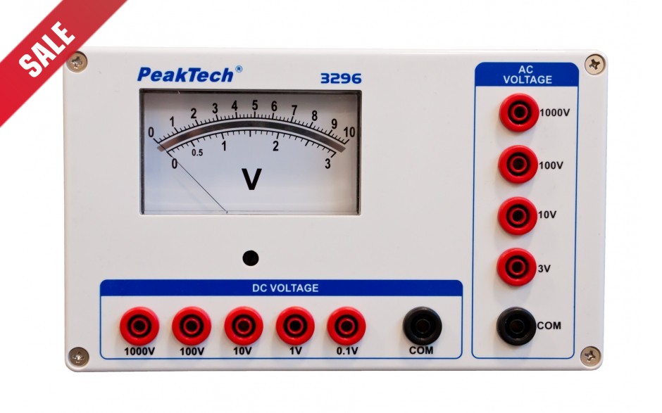 Peaktech 3296 Analoge Voltmeter - 0...0,1/1/10/100/1000V AC/DC