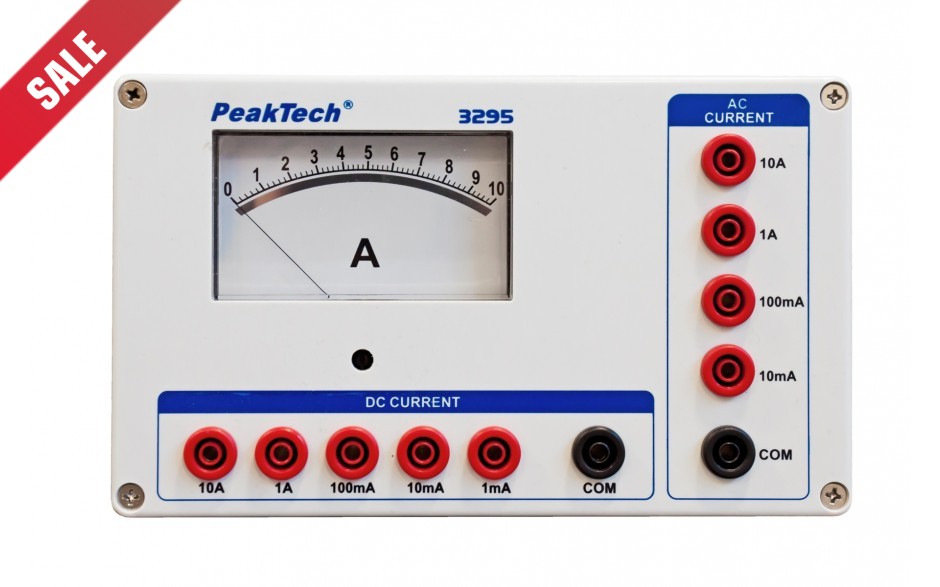 Peaktech 3295 Analoge Amperemeter - 0...1/10/100mA/1/10A AC/DC