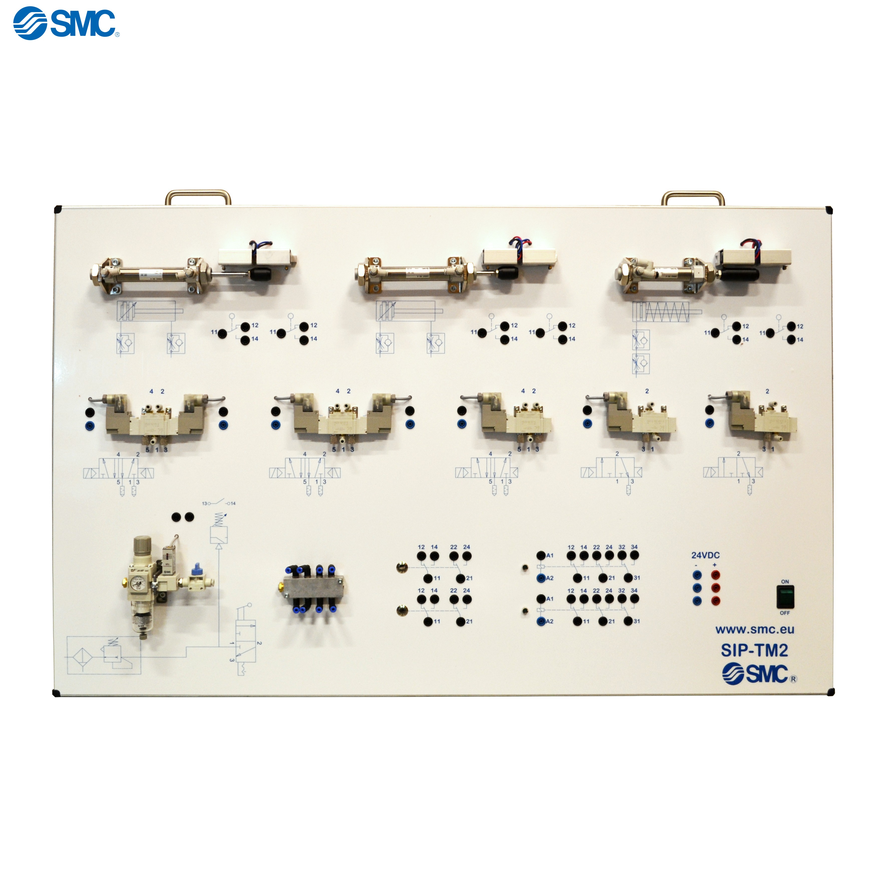 SIP-TM2 - Paneel met pneumatische en elektropneumatische componenten