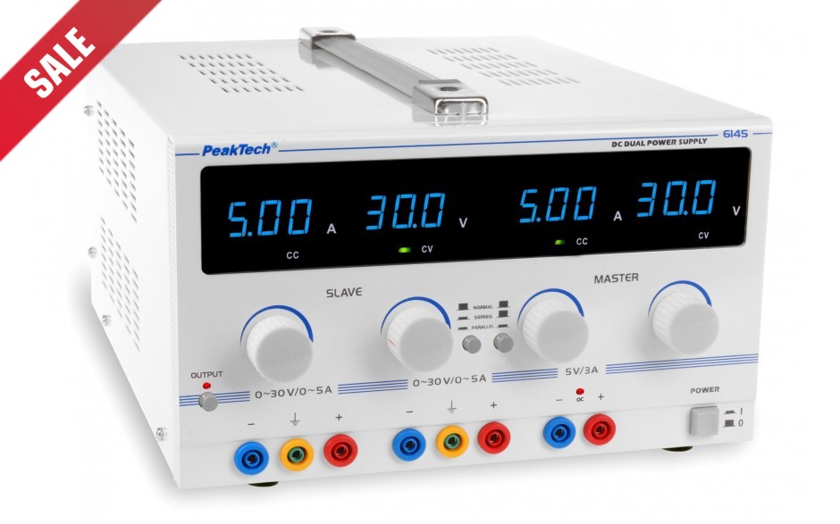 P 6145 - Digitale Voeding 2 x 0 - 30 V/0 - 5 A DC/5 V/3 A fixed