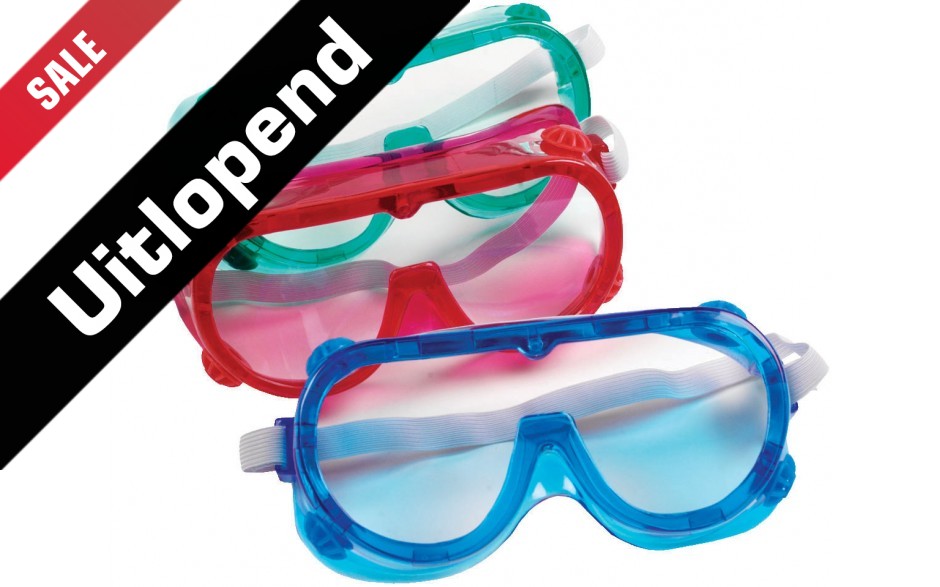 Set van 6 veiligheidsbrillen in 3 kleuren (uitlopend)