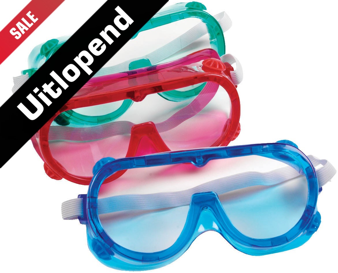 Set van 6 veiligheidsbrillen in 3 kleuren (uitlopend)