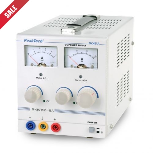 P 6015 A - Analoge Voeding 0 - 30 V / 0 - 5 A DC