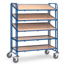 Eurobakkenwagen 5 etageframes met hout, rand 13 mm hoog