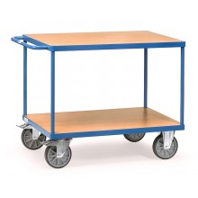 Zware tafelwagen 1000x700mm, tot 600 kg, met 2 etages van hout