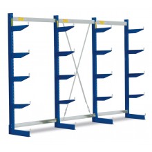 Draagarmstelling, eenzijdig - ontworpen voor plaatsing tegen een wand, 1980x3235x600mm, 5 niveaus