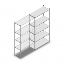Legbordstelling Medium Duty 2000x1000x400mm (HxBxD) 5 niveaus verzinkt aanbouwsectie