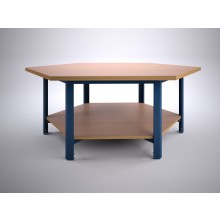 Zeshoek tafel 200 met legbord