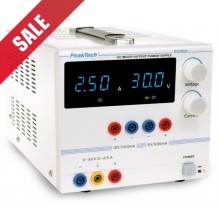 P 6035 D - Digitale Voeding 0 - 30 V/0 - 2,5 A DC, 5/12 V/0,5 A fixed